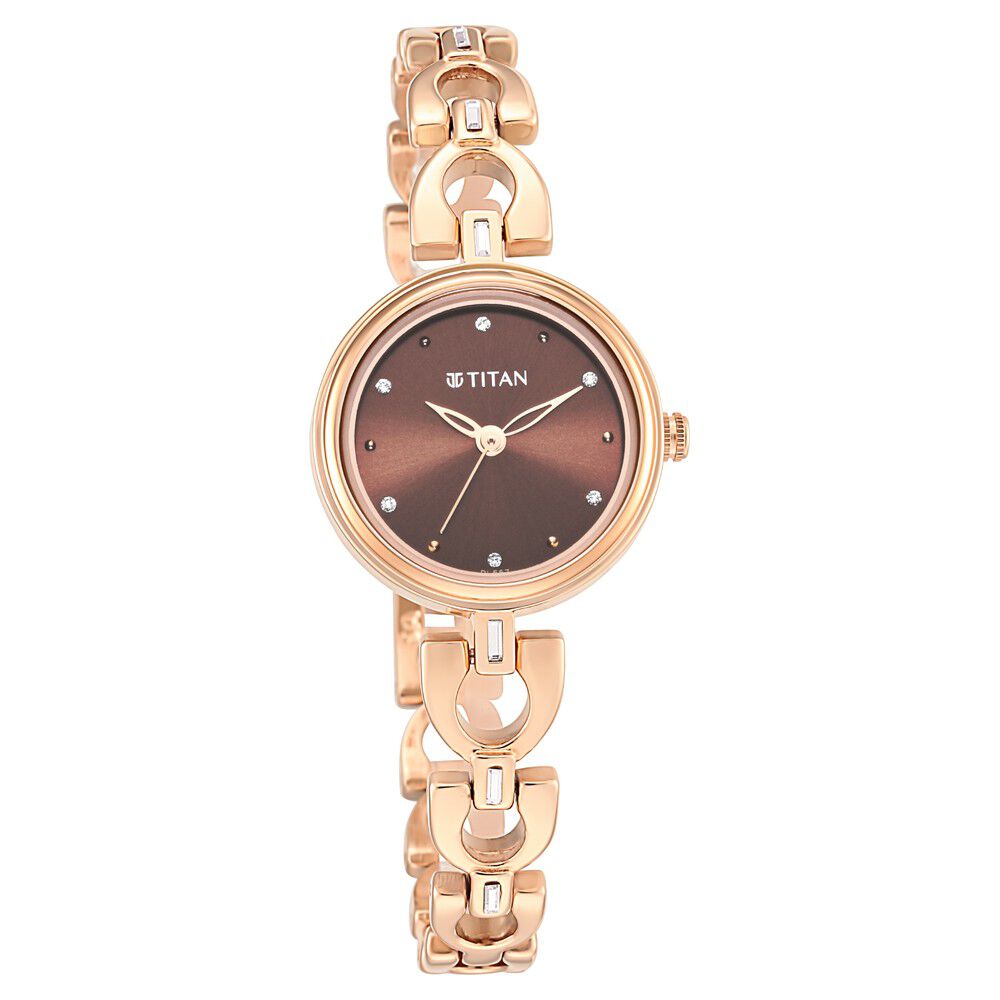 Titan womens analogue metallic watch sale