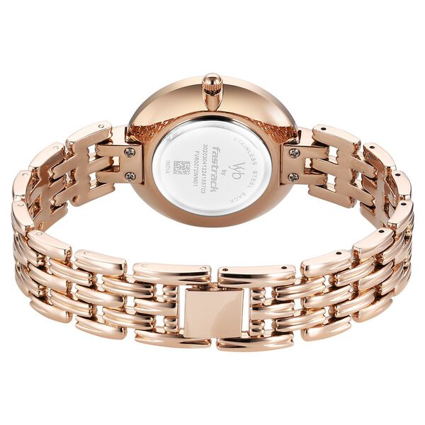 Vyb Eclipse By Fastrack Quartz Analog Mother Of Pearl Dial Metal Strap Watch For Girls - image number 5