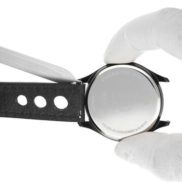 20 mm Black Genuine Leather Straps for Men