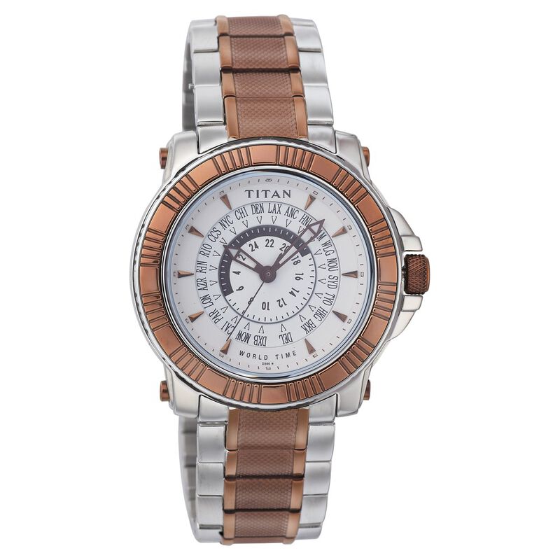 Titan Quartz Analog White Dial Watch for Men