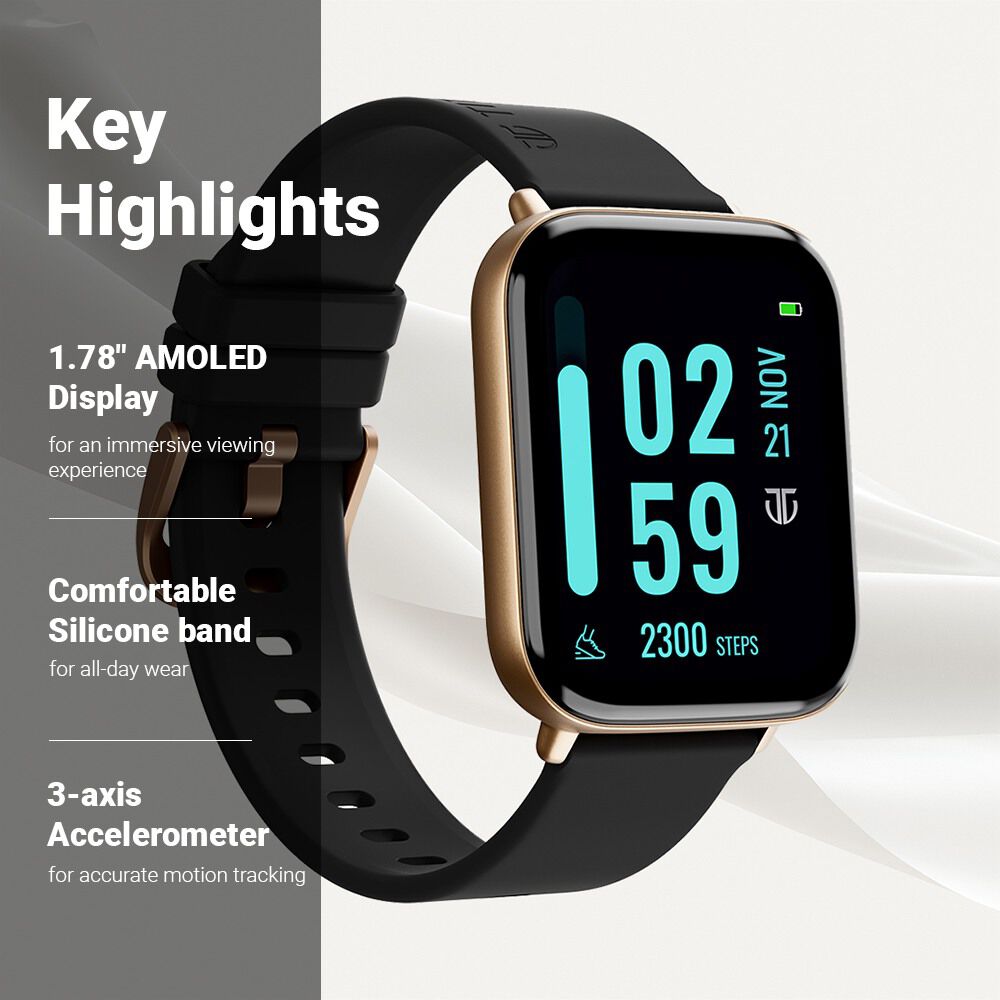Buy Online Titan Smart Watch Silicone Black Strap watch for Unisex