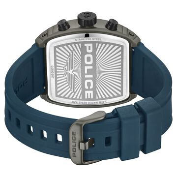 Police Chronograph Blue Dial Blue Color Silicone Strap Watch For Men