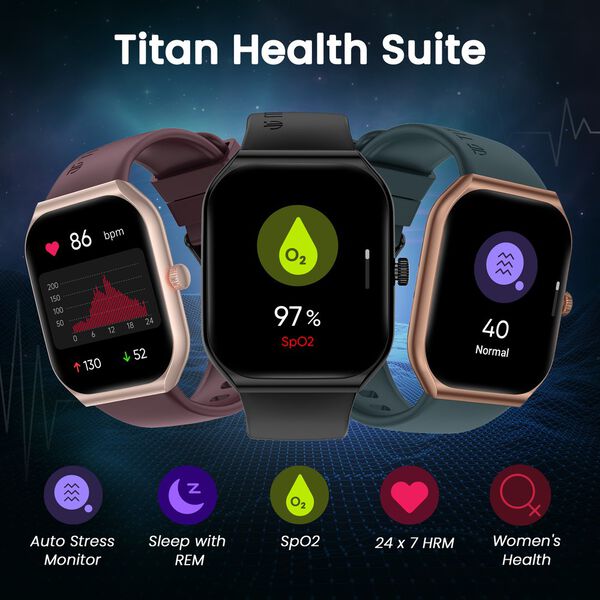 Titan Smart Watch with 4.97 CM Super AMOLED Display | 410 x 502 Pixel Resolution | AI Voice Assistant With Beige Strap - image number 4