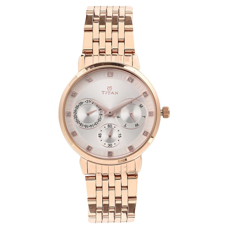 Titan Workwear Beige Dial Women Watch With Stainless Steel Strap - image number 0
