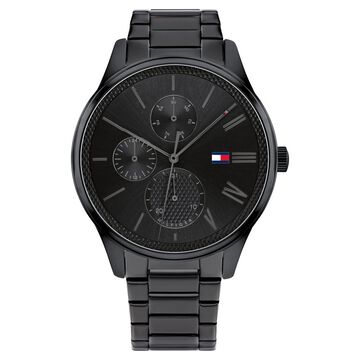 Tommy Hilfiger Multifunction Black Dial Stainless Steel Strap Watch For Men