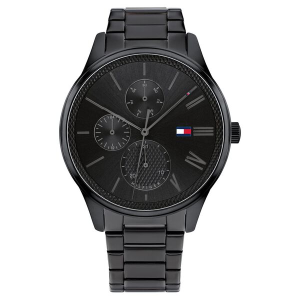 Tommy Hilfiger Multifunction Black Dial Stainless Steel Strap Watch For Men - image number 0