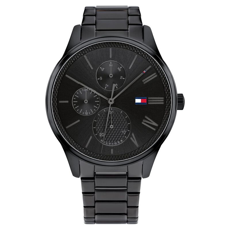 Tommy Hilfiger Multifunction Black Dial Stainless Steel Strap Watch For Men