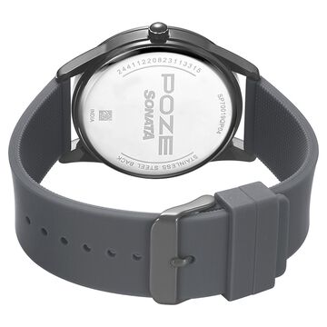 Poze by Sonata Quartz Analog Black Dial Silicone Strap Watch for Men