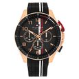 Tommy Hilfiger Quartz Chronograph Black Dial Black Silicone Strap Watch For Men - image number 0