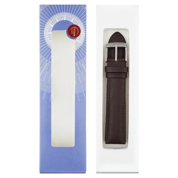 20 mm Brown Genuine Leather Strap for Men - image number 5
