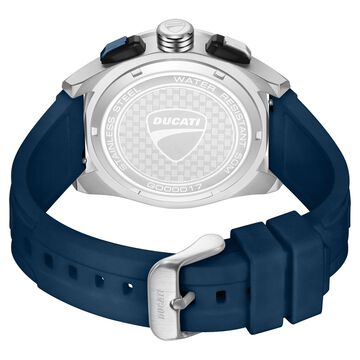 Ducati Quartz Chronograph Blue Dial Blue Silicone Strap Watch For Men