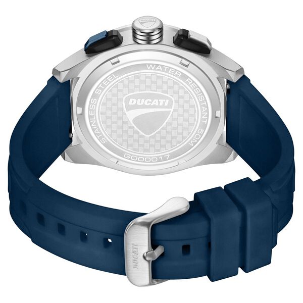 Ducati Quartz Chronograph Blue Dial Blue Silicone Strap Watch For Men - image number 2