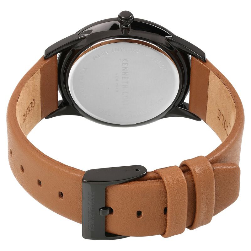 Kenneth Cole Quartz Analog Black Dial Leather Strap Watch for Men - image number 3