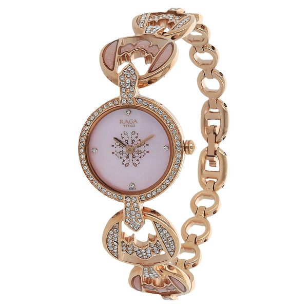 Titan Raga Moonlight Mother of Pearl Analog Metal Strap watch for Women - image number 1