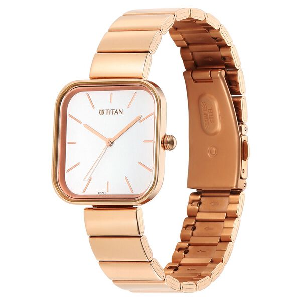 Titan Purple Stackables Quartz Analog White Dial Stainless Steel Strap Watch for Women - image number 5
