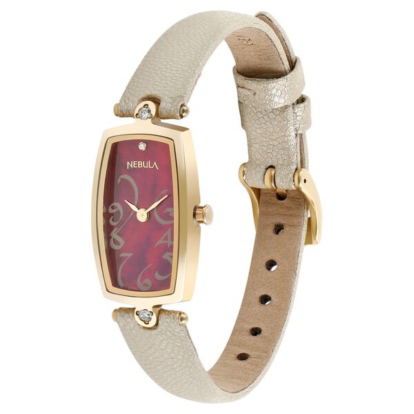 Titan Nebula Calligraphy Quartz Analog 18 Karat Solid Gold Watch for Women - image number 3