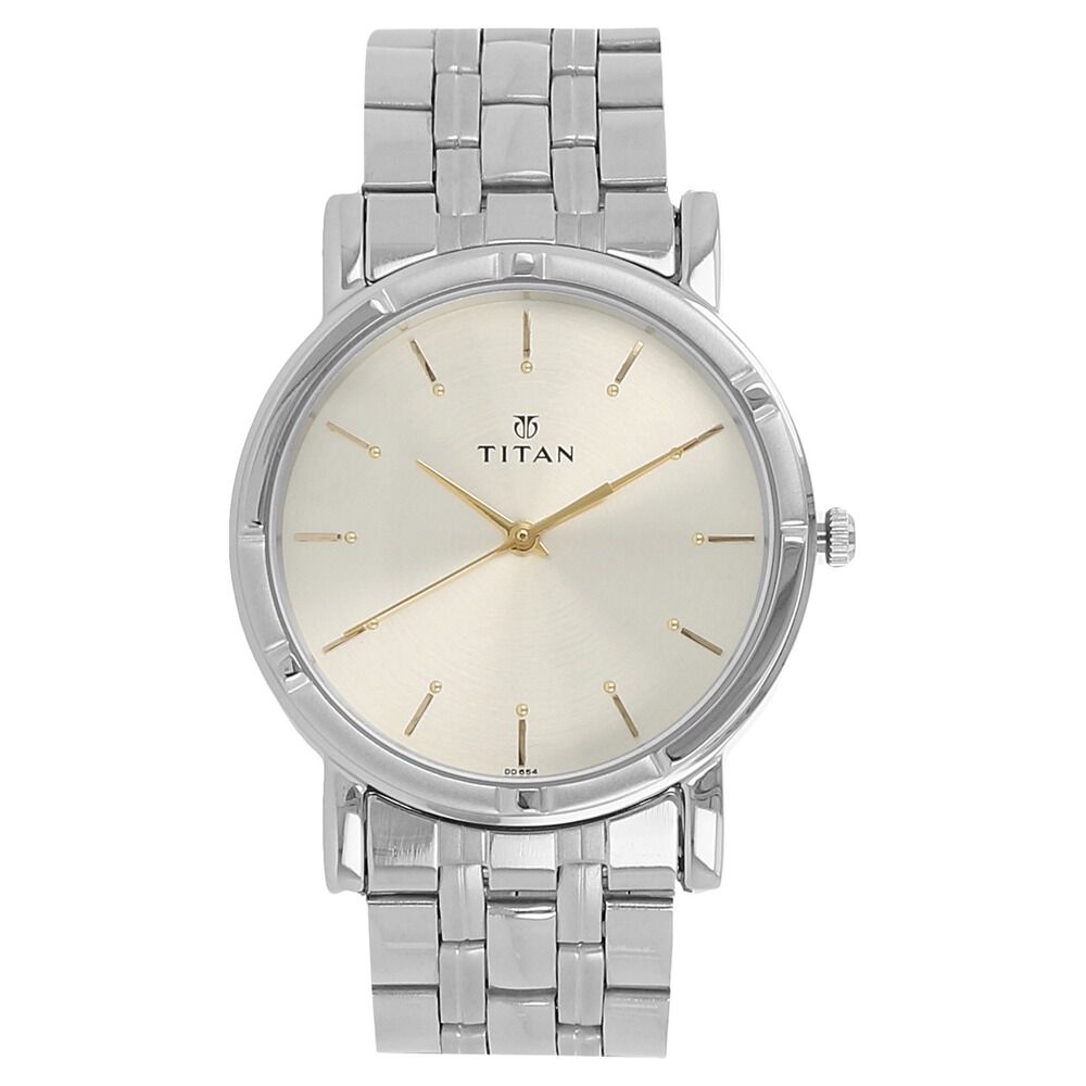 Buy Online Titan Quartz Analog Silver Dial Stainless Steel Strap Watch for Men nn1639sm01 Titan