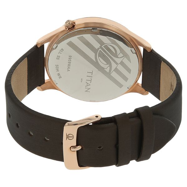 Titan Quartz Analog Brown Dial Leather Strap Watch for Women - image number 3