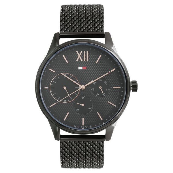 Tommy Hilfiger Quartz Multifunction Black Dial Metal Strap Watch for Men - image number 0