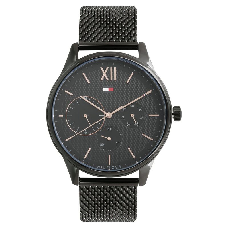 Tommy Hilfiger Quartz Multifunction Black Dial Metal Strap Watch for Men