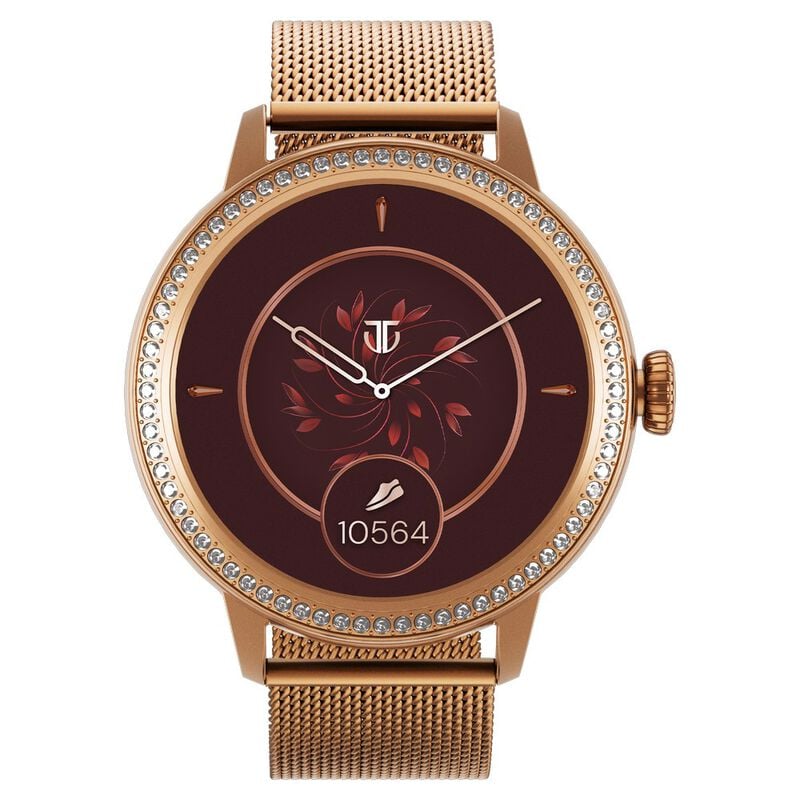Titan Valerie Premium Smartwatch with All 316L SS construction, Skin Temp. Sensor, Women’s Health, SingleSync BT Calling