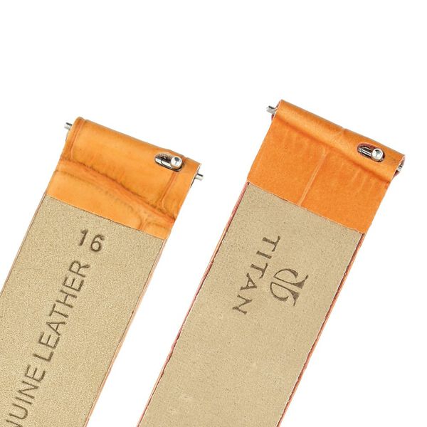 16 mm Orange Genuine Leather Strap for Women - image number 4