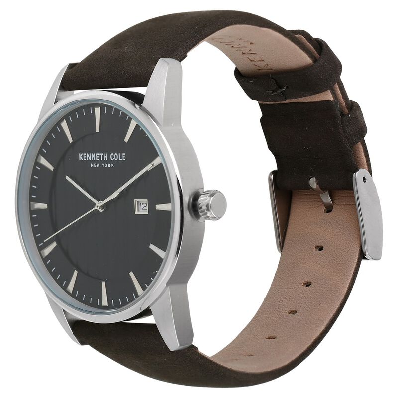 Kenneth Cole Quartz Analog with Date Black Dial Leather Strap Watch for Men - image number 1