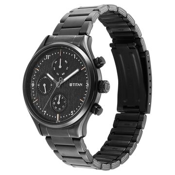 Titan Neo Black Dial Quartz Multifunction Stainless Steel Strap watch for Men