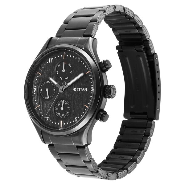 Titan Neo Black Dial Quartz Multifunction Stainless Steel Strap watch for Men - image number 2