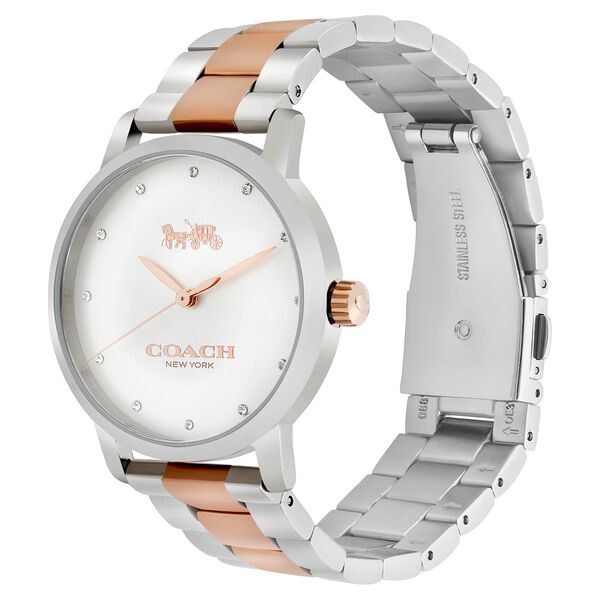 Coach Quartz Analog Silver Dial Stainless Steel Strap Watch for Women - image number 2