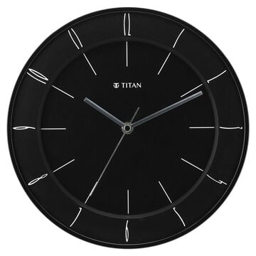Titan Contemporary Black Wall Clock with Domed Glass - 27 cm x 27 cm (Small)