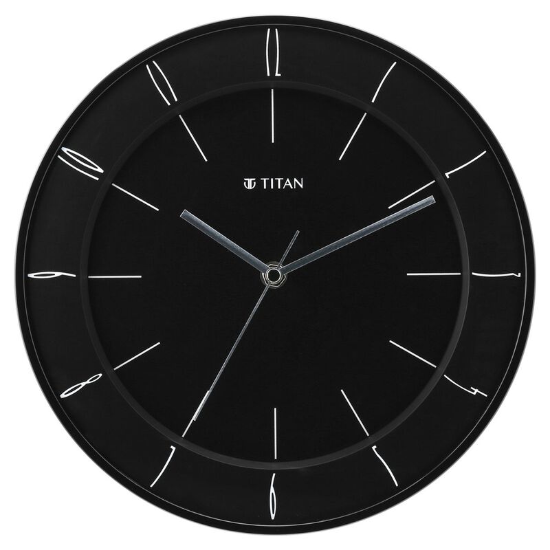 Titan Contemporary Black Wall Clock with Domed Glass - 27 cm x 27 cm (Small) - image number 0