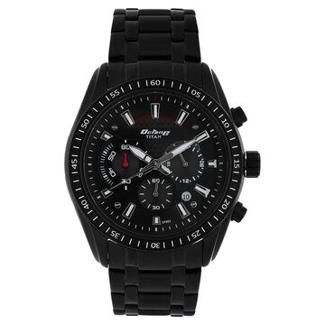 Titan Quartz Chronograph Black Dial Stainless Steel Strap Watch for Men