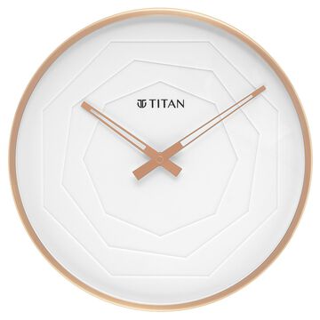 Titan Metallic Wall Clock with rose Gold Frame and Multi-layered White Dial 30 cm x 30 cm (Medium Size)