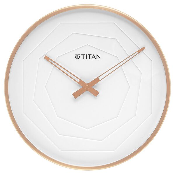Titan Metallic Wall Clock with rose Gold Frame and Multi-layered White Dial 30 cm x 30 cm (Medium Size) - image number 1