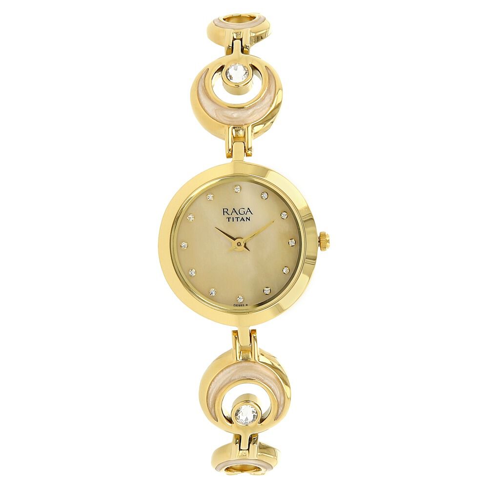 Buy Online Titan Raga Moonlight Mother of Pearl Dial Women Watch With Metal Strap nl2540ym03 Titan