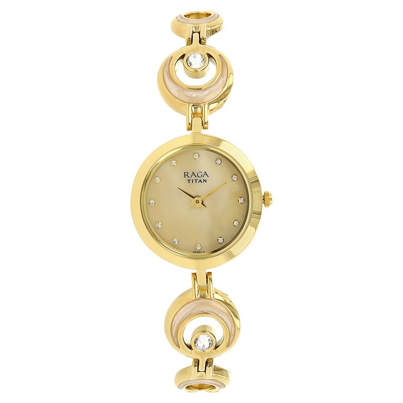 Titan Raga Moonlight Mother of Pearl Dial Women Watch With Metal Strap