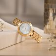 Vyb Aura By Fastrack Quartz Analog Khaki Dial Brown Stainless Steel Strap Watch For Girls