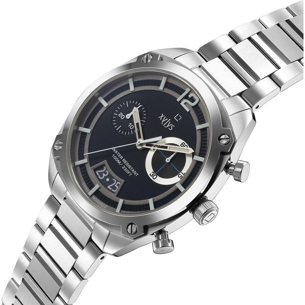 Buy Online Xylys Swiss Chronograph Silver Stainless Steel Strap