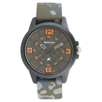 Fastrack Trendies Quartz Analog Black Dial Silicone Strap Watch for Guys