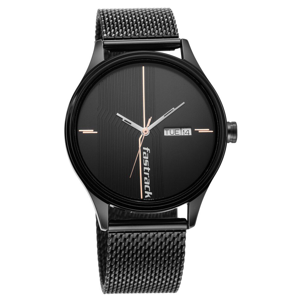 Fastrack black watch for man new arrivals