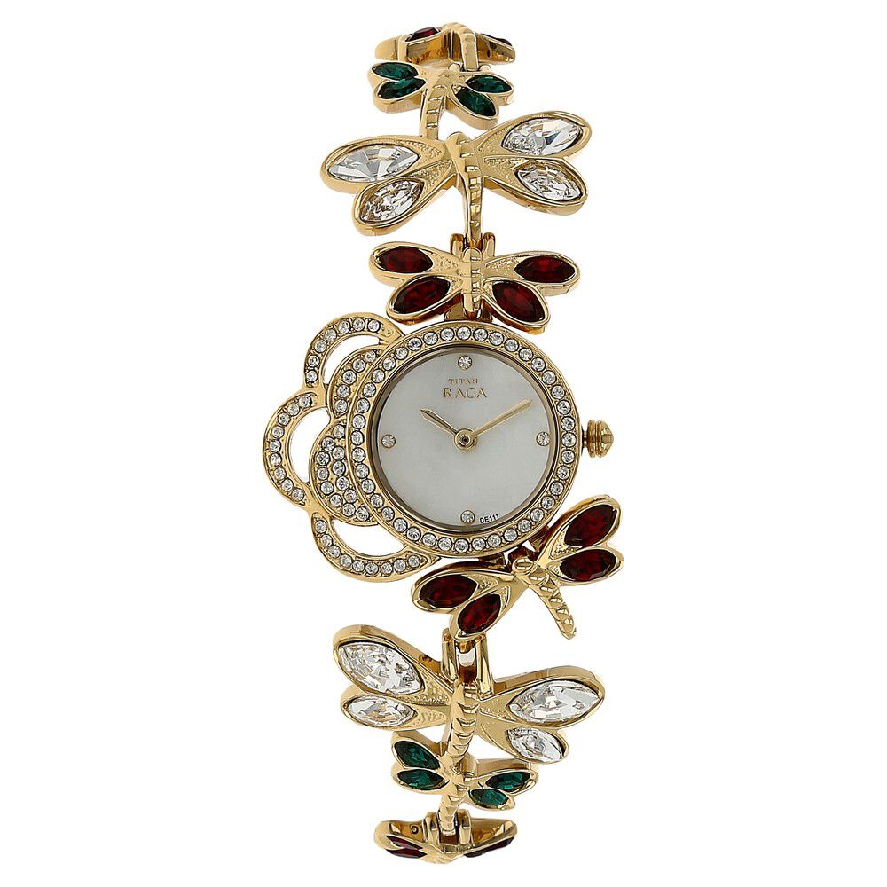 Buy Online Titan Raga Mother of Pearl Dial Women Watch With Metal Strap nj95011ym01 Titan
