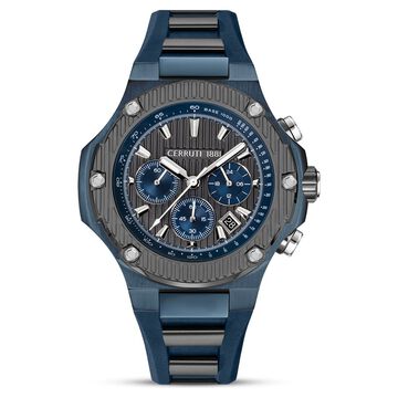 Cerruti 1881 Quartz Chronograph Grey Dial Blue Stainless Steel Strap Watch For Men
