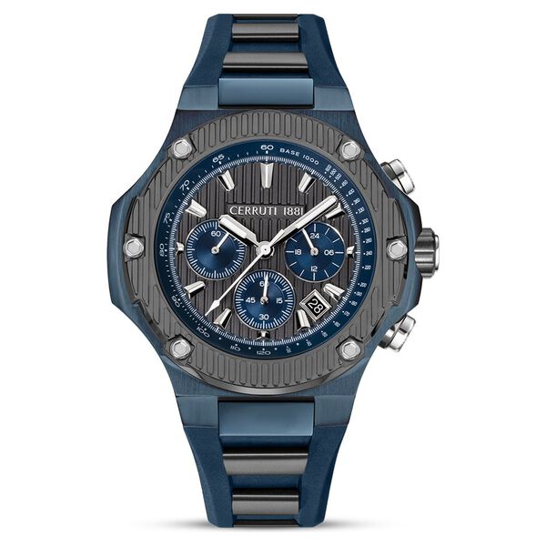 Cerruti 1881 Quartz Chronograph Grey Dial Blue Stainless Steel Strap Watch For Men - image number 0
