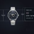 Titan Stellar Analog with Sun Moon Phase and Blue Dial Silver Stainless Steel Strap Watch for Men - image number 3