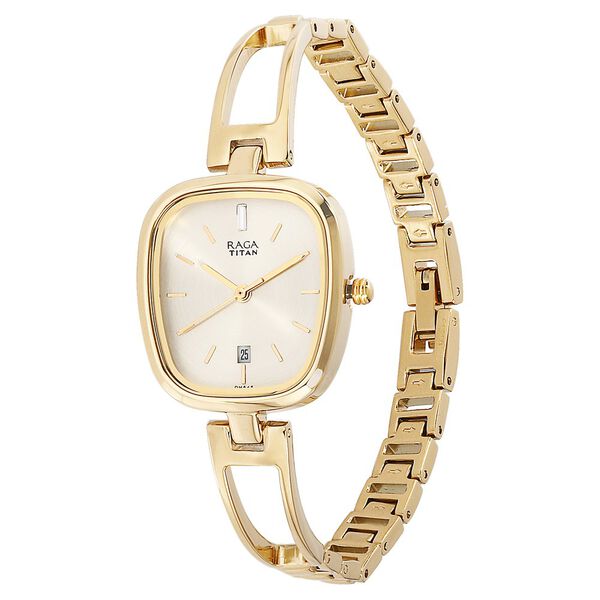 Titan Raga Viva Champagne Dial Analog with Date Metal Strap watch for Women - image number 2