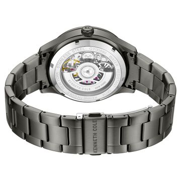 Kenneth Cole Automatic Automatic Grey Dial Grey Stainless Steel Strap Watch For Men