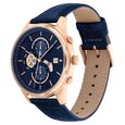 Tommy Hilfiger Quartz Analog Blue Dial Blue Leather Strap Watch For Men - image number 1
