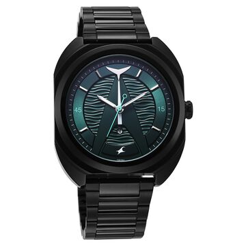 Fastrack Oceanyx Quartz Analog with Date Green Dial Black Strap Watch For Guys