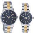 Titan Couple Black Dial Analog with Date Stainless Steel Strap Watch for Men